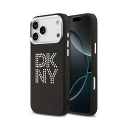 Накладка DKNY для iPhone 17 Pro Max PU Metal Studs Stack logo & Camera Black купить в Уфе