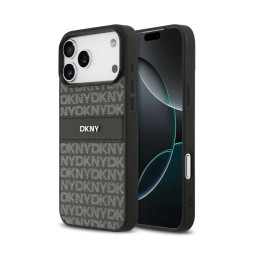 Накладка DKNY для iPhone 17 Pro Max PU Repeat texture Tonal stripe Metal logo Black купить в Уфе