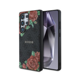 Накладка Guess для Samsung Galaxy S25 Ultra PU Flowers Roses Black (MagSafe) купить в Уфе