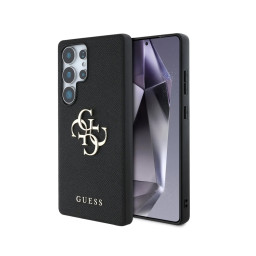 Накладка Guess для Samsung Galaxy S25 Ultra PU Grained leather 4G Big metal logo Black купить в Уфе