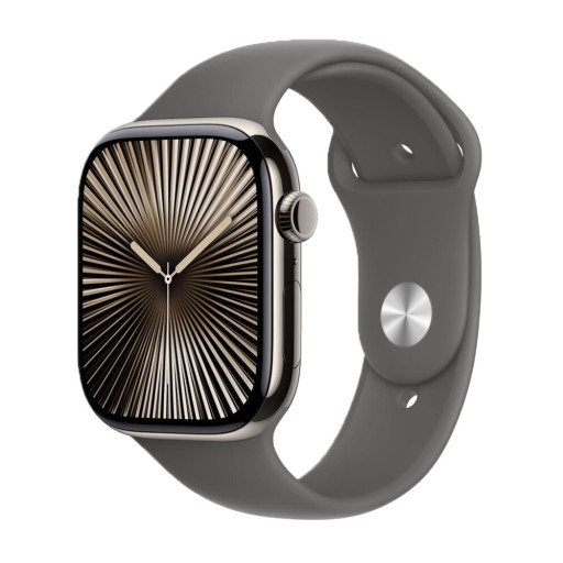 Apple Watch Series 10 42mm Natural Titanium Stone Gray Sport Band S/M Cell
