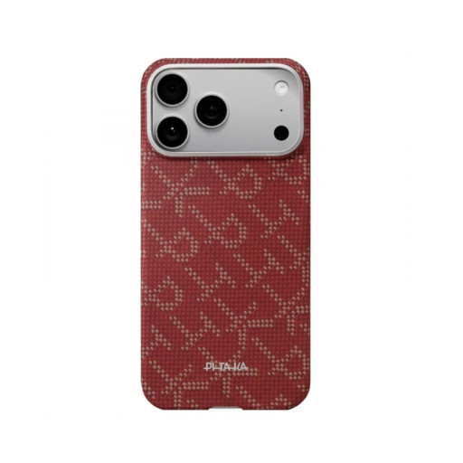 Накладка Pitaka для iPhone 17 Pro Max Monogram Ultra-Slim Case Gold/Red