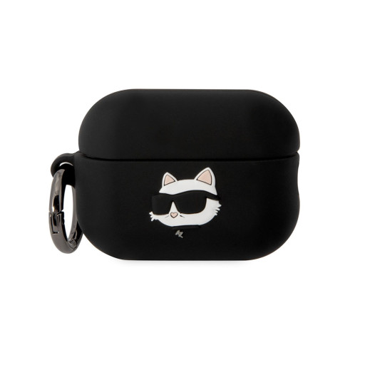 Чехол Lagerfeld для Airpods Pro 3 Silicone case with ring NFT 3D Choupette Black