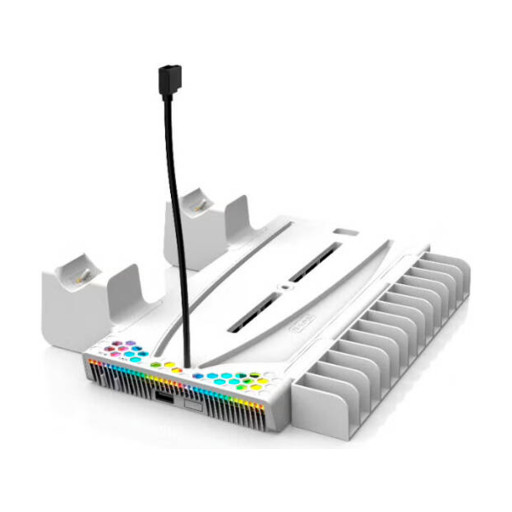 Подставка EpicArma Multifunctional Dock для зарядки и охлаждения PS5 с RGB EA-DZ505-WH