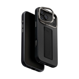 Накладка Uniq для iPhone 17 Pro Max Heldro PRO Leatherette + FlexGrip & Camera stand Black (MagSafe) купить в Уфе