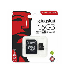 Карта памяти Kingston Canvas Select microSDXC 16GB с адаптером купить в Уфе