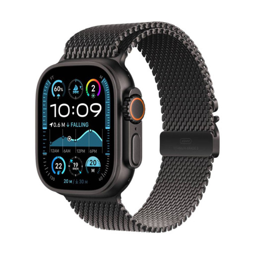 Apple Watch Ultra 3 49mm Black Titanium Black Milanese Loop M