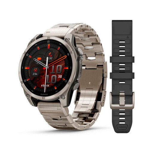Garmin Fenix 8 47mm Amoled Sapphire Titanium with Vented titanium bracelet