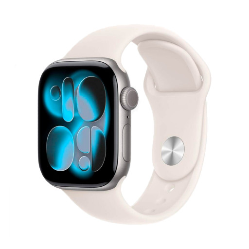 Apple Watch Series 11 42mm Space Gray Starlight Sport Band S/M