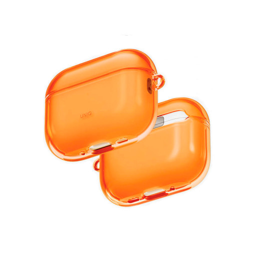 Чехол Uniq для Airpods Pro 3 Glase TPU case with carabin Golden Citrus