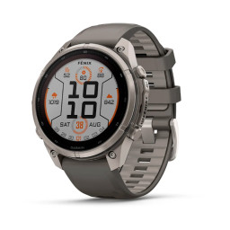 Garmin Fenix 9 Pro 47mm Sapphire Solar Titanium with Pebble Gray/Silver Gray Silicone купить в Уфе