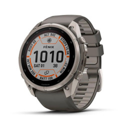 Garmin Fenix 9 Pro 51mm Sapphire Solar Titanium with Pebble Gray/Silver Gray Silicone купить в Уфе