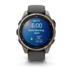 Garmin Fenix 8 Pro 47mm Amoled Sapphire Titanium Carbon Gray DLC Titanium Black Pebble Gray Band фото купить уфа