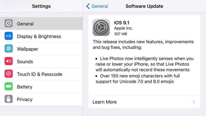 Состоялся релиз iOS 9.1, а также watchOS 2.0.1 для гаджетов Apple