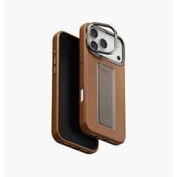Накладка Uniq для iPhone 17 Pro Max Heldro PRO Leatherette + FlexGrip & Camera stand Black (MagSafe) фото купить уфа