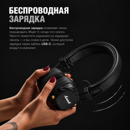 Беспроводные наушники Marshall Major V Bluetooth синие фото купить уфа