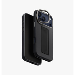 Накладка Uniq для iPhone 17 Pro Max Heldro PRO Leatherette + FlexGrip & Camera stand Black (MagSafe) фото купить уфа