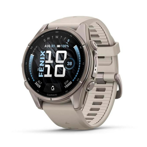 Garmin Fenix 9 43 мм Titanium with Fog Gray Silicone Band