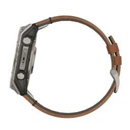 Garmin Fenix 8 51mm Amoled Sapphire Titanium and brown leather strap фото купить уфа