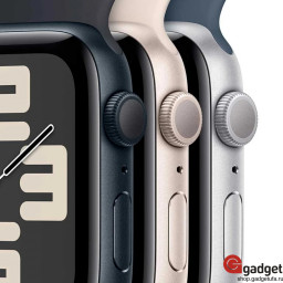 Часы Apple Watch SE 2023 40mm, Корпус из алюминия серебристого цвета, спортивный ремешок синего цвета фото купить уфа