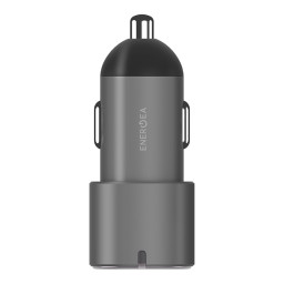 Автомобильное зарядное устройство Energea Alu drive D60, 2 USB-C PD/PPS (total 66W) Aluminium Gunmet фото купить уфа