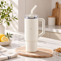 Термокружка Mijia Sippy Cup MJXGB01RM 1л бежевая фото купить уфа