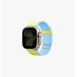 Ремешок Uniq для Apple Watch 49/45/44/42mm Revix Premium Ed. Leather/Silicone Canary Yellow/Ivory фото купить уфа