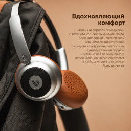 Беспроводные наушники Blupebble Echo Vintage Vibes Headphones Silver фото купить уфа