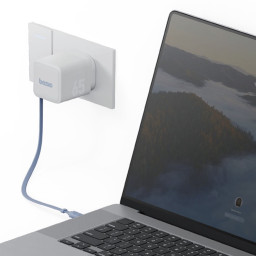 Сетевое зарядное устройство EnergEA Bazic GoPort Retrek 65W, USB-C GaN35W +70cm USB-C cable white фото купить уфа