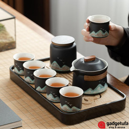 Чайный сервиз Zhexuan Far Moutain Hand Grip Pot 8 piece Set Black фото купить уфа