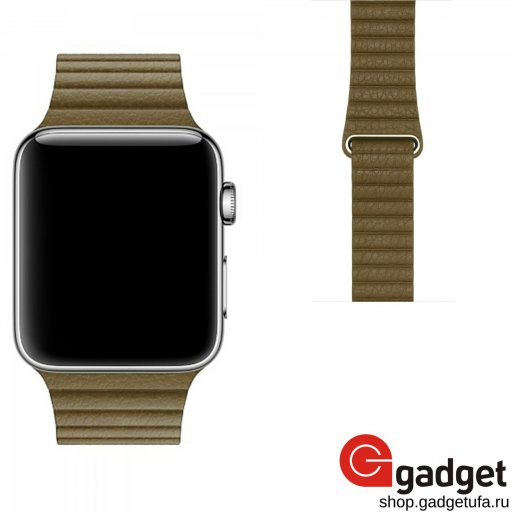 Кожаный ремешок магнитный для Apple watch 38/40mm коричневый