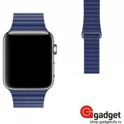 Кожаный ремешок магнитный для Apple watch 38/40mm синий купить в Уфе