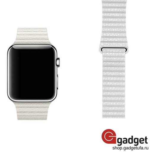 Кожаный ремешок магнитный для Apple watch 42/44mm белый