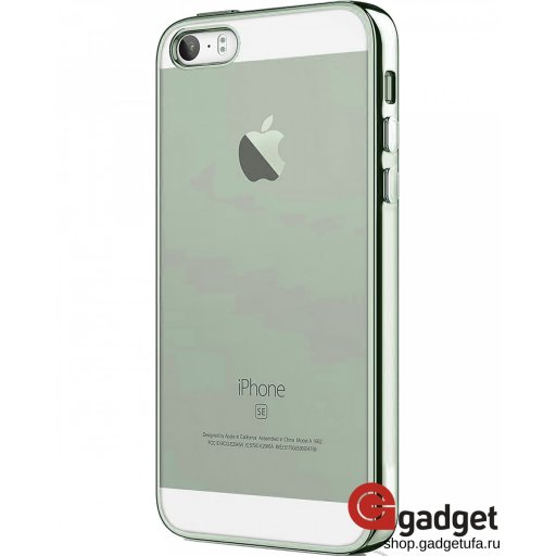 Накладка для iPhone 5/5s/SE силиконовая прозрачная с графитовой рамкой