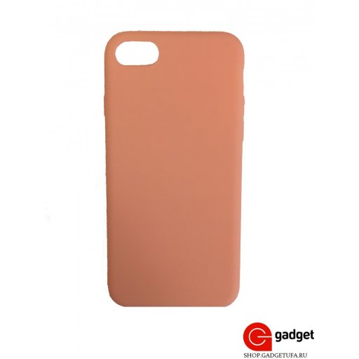 Накладка для iPhone 7/8/SE с логотипом силиконовая розовая